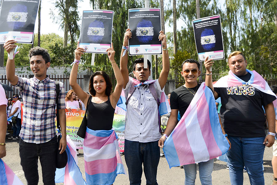 La comunidad de lesbianas, gays, bisexuales, transexuales e intersexuales (LGBTI) marcharon por calles de San Salvador, para exigir sus derechos frente a la discriminación.