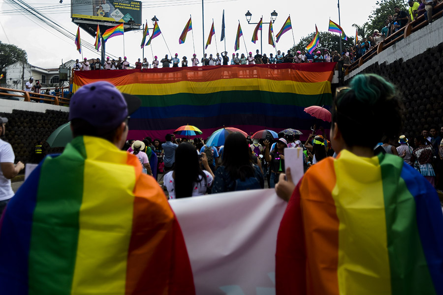 La comunidad LGBTI salvadoreña celebró el dÃ­a de la diversidad sexual con una multitudinaria marcha que partió del mercado Cuscatlán a la plaza al Divino Salvador del Mundo.