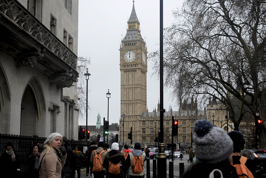 Vista del Big Ben, ubicado en Londes, es el famoso reloj de las Casas del Parlamento. Fue puesto en marcha en mayo de 1859. Foto : Nicole Chicas