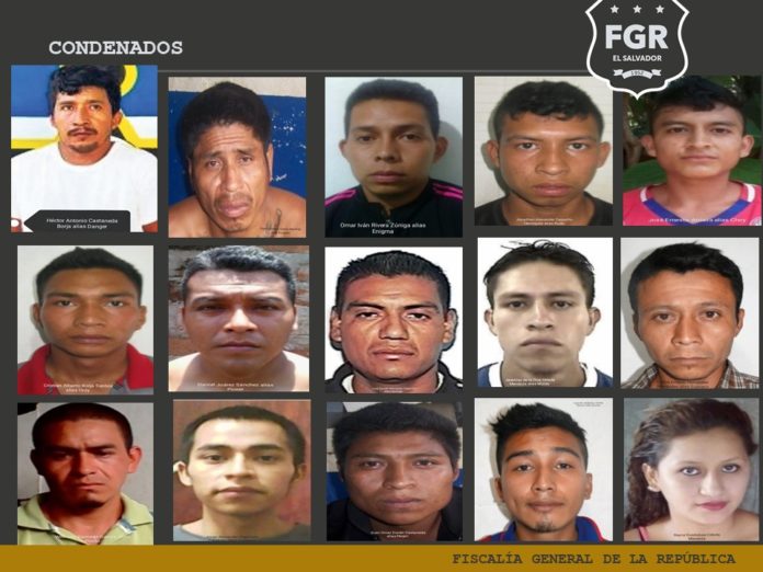Condenan a 176 años de prisión contra 14 pandilleros vinculados con 13 homicidios